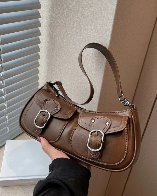 Cargo Utility Double Pocket Shoulder Bag Baguette - Image 3