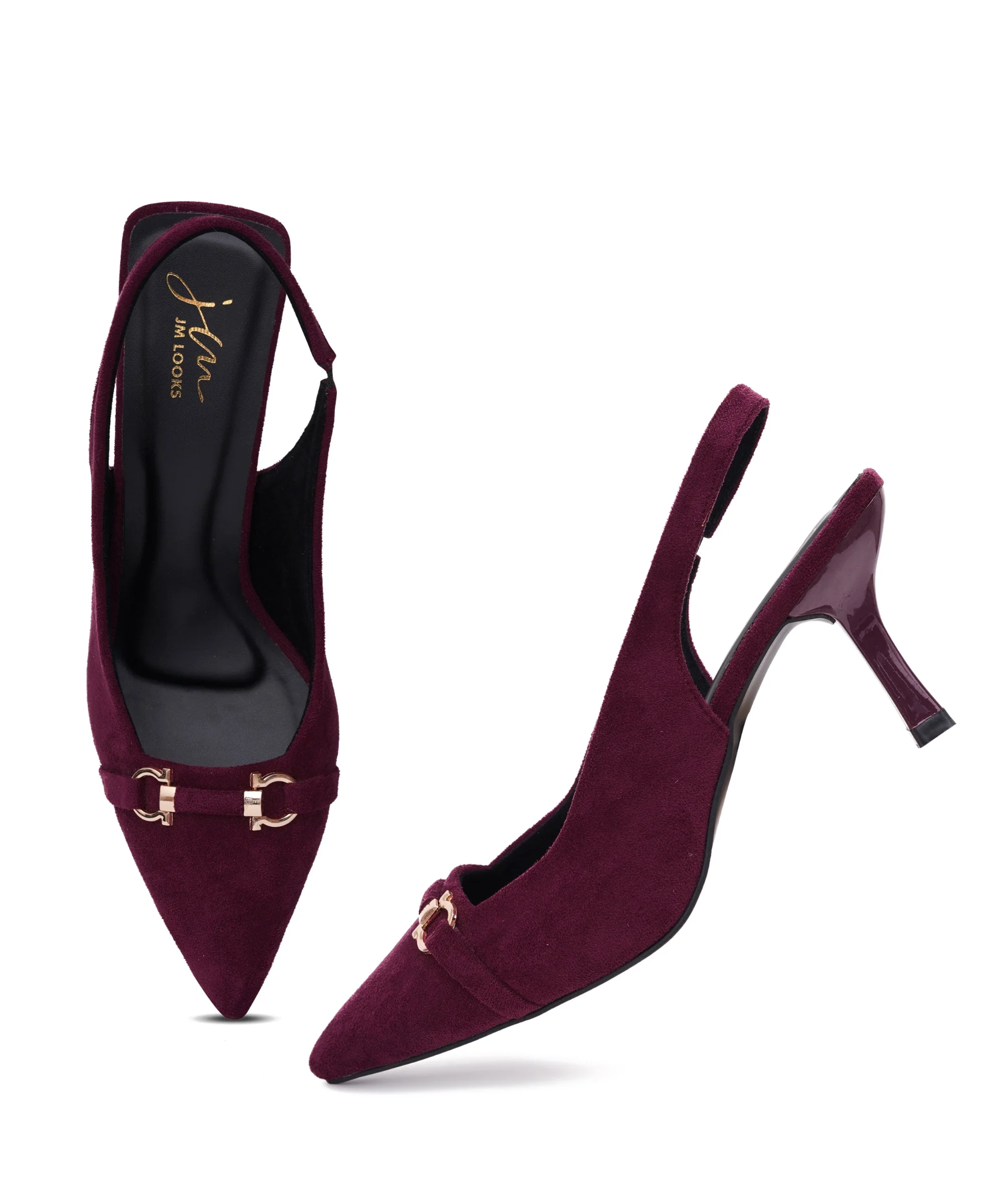 Chic Metal Accent Slingback Heels - Image 17