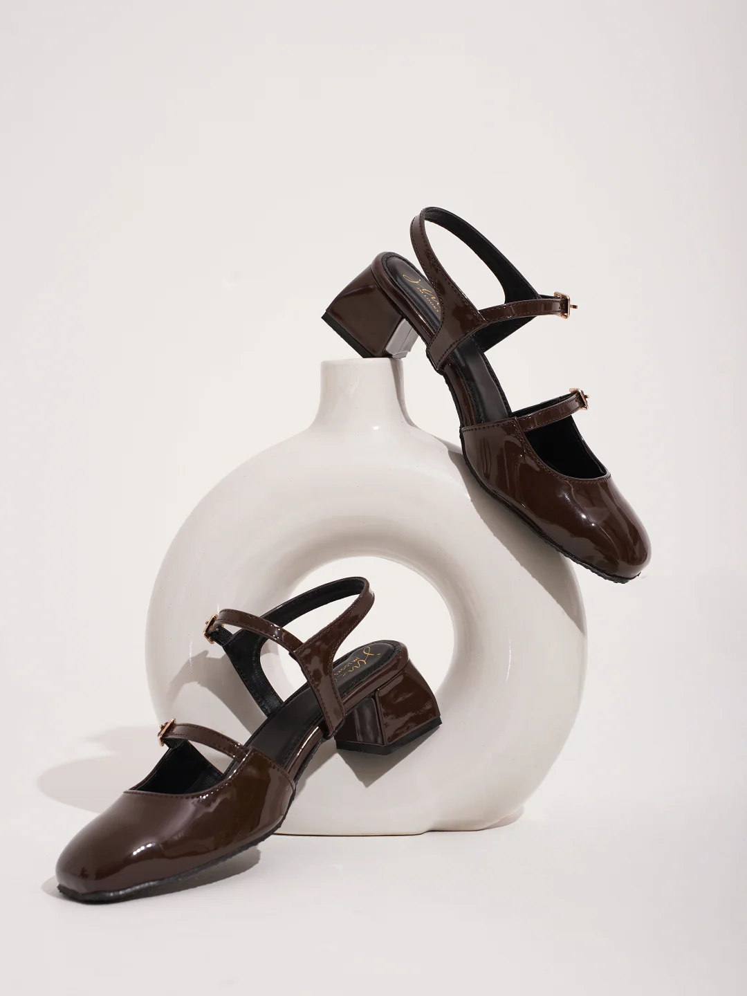 Jm Looks Patent Mary Jane Block Heels - Image 3