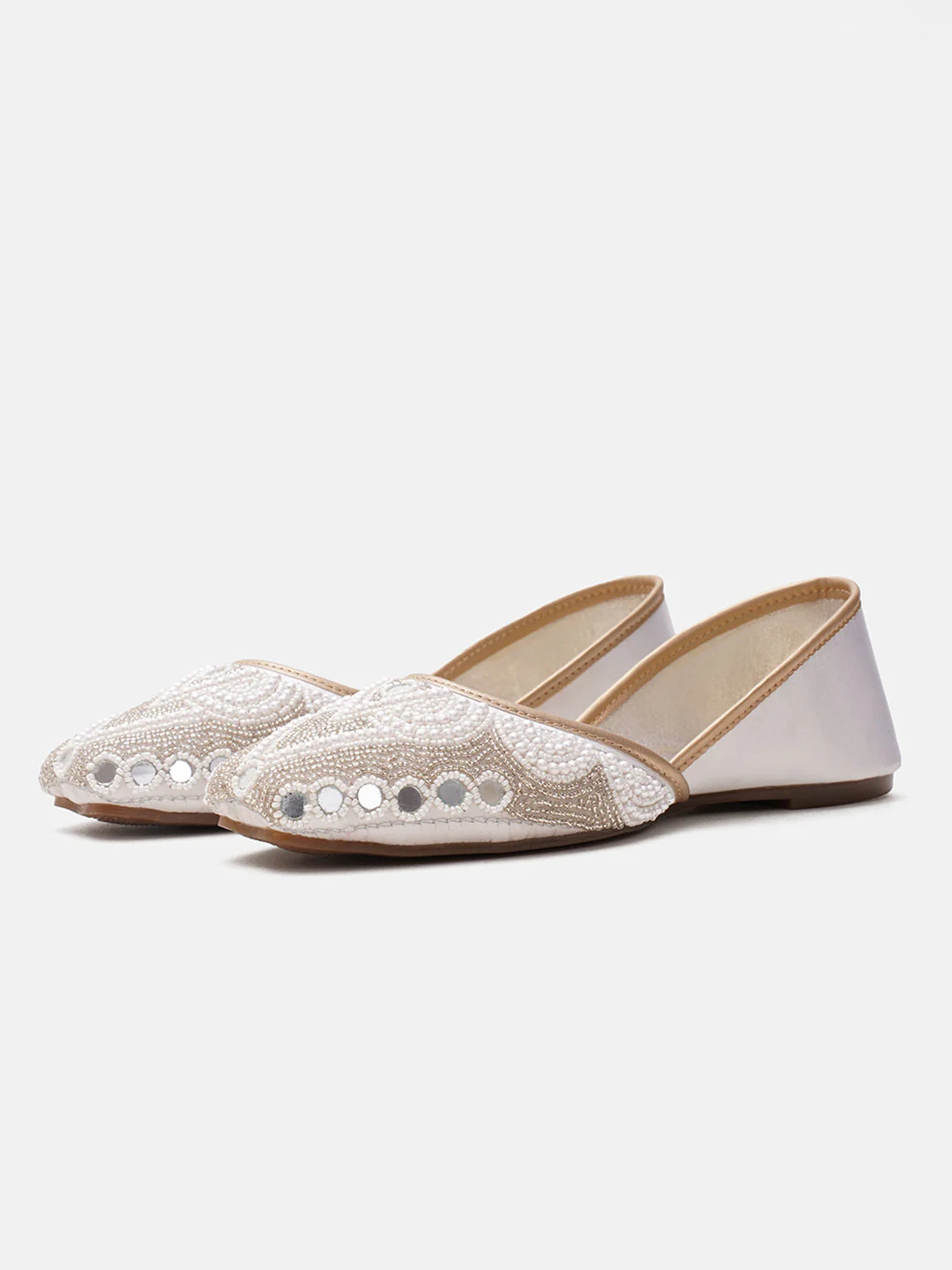 JM Looks Mirror Work Beaded Jutti - Image 17