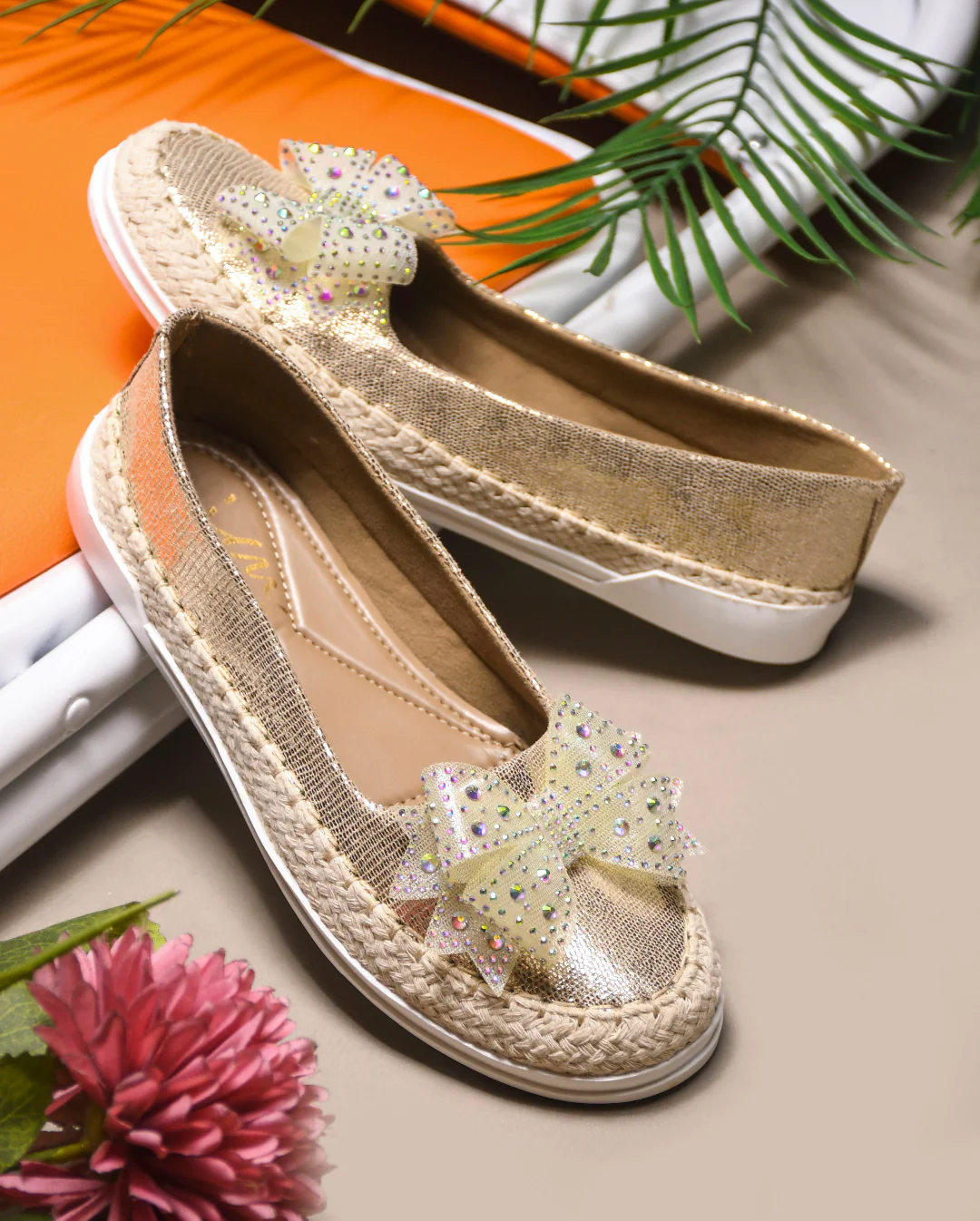 JM Looks Shimmer Espadrille Bow Loafers - Image 7