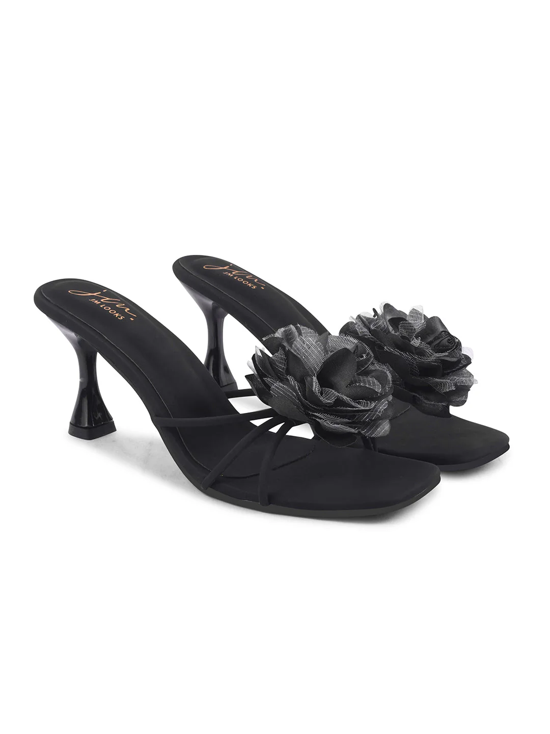 Jm Looks Floral Embellished Stiletto Mules for Women & Girls - Image 7
