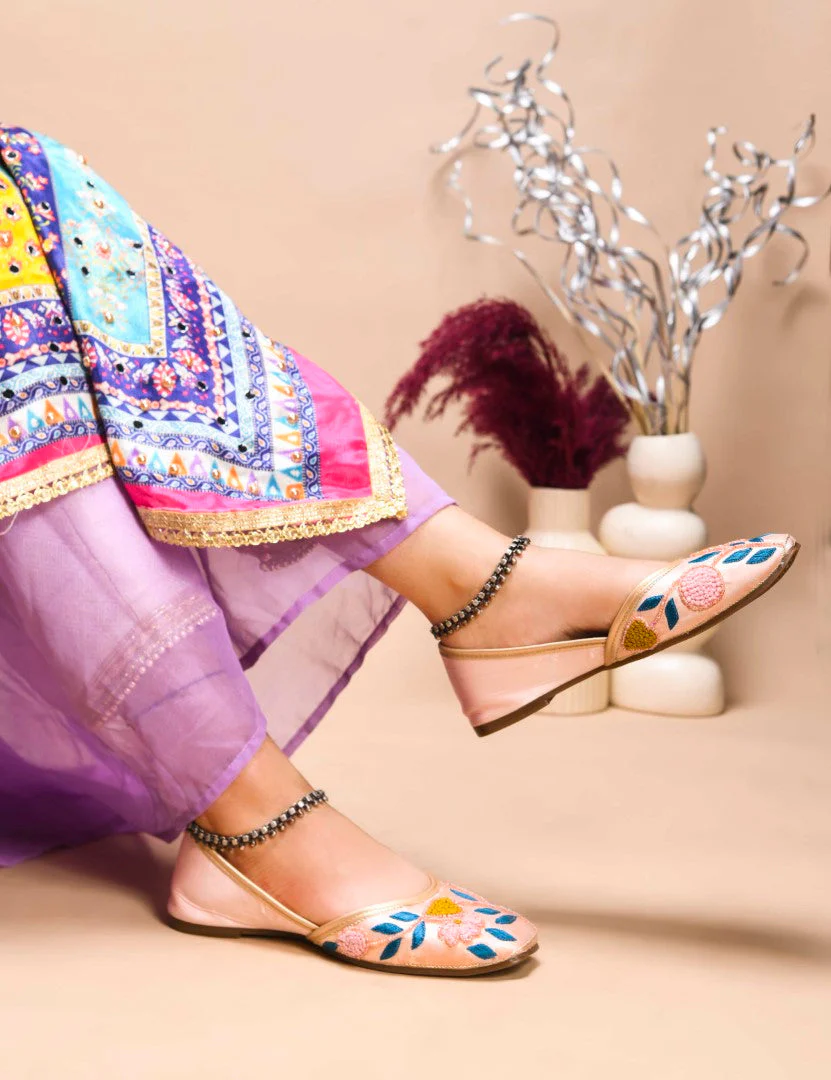 Jm Looks Floral Embroidered Juttis for Women - Image 13