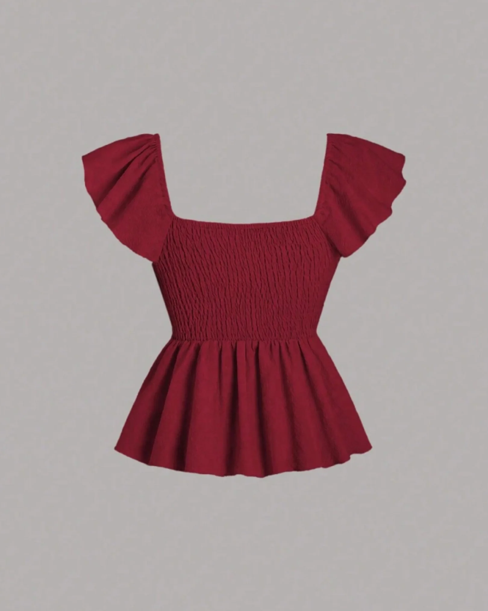 Ruffle Trim Blouse With Sweetheart Neckline - Image 3