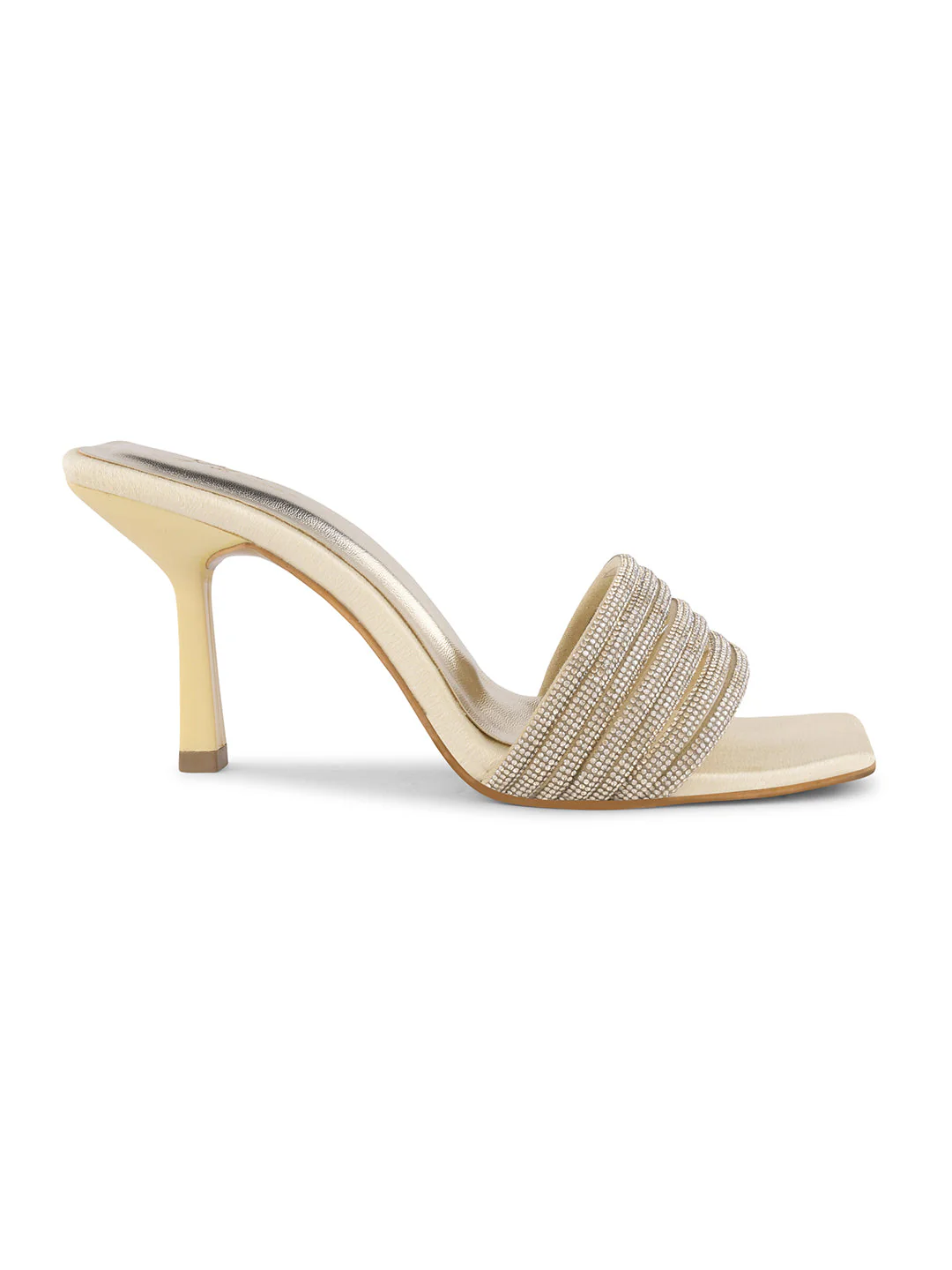 JM Looks Embellished Strap High Heel Mules - Image 6