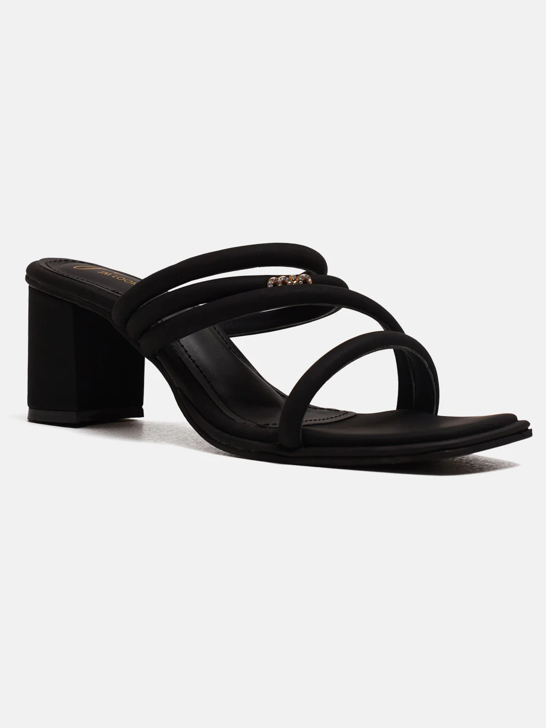 Strappy Block Heel Slides with Cushioned Sole - Image 10
