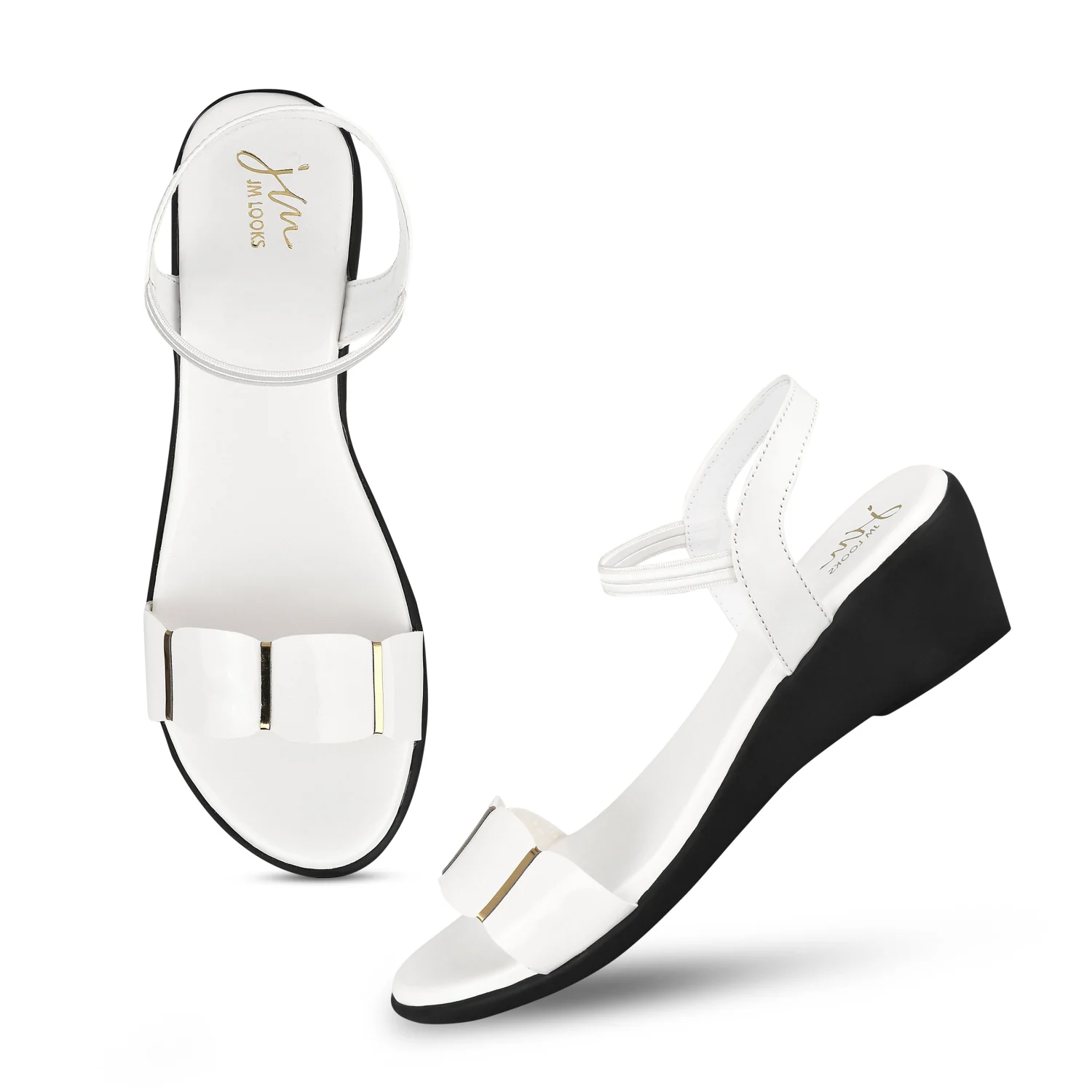 Jm Looks Patent Wedge Slingback Sandals - Image 10