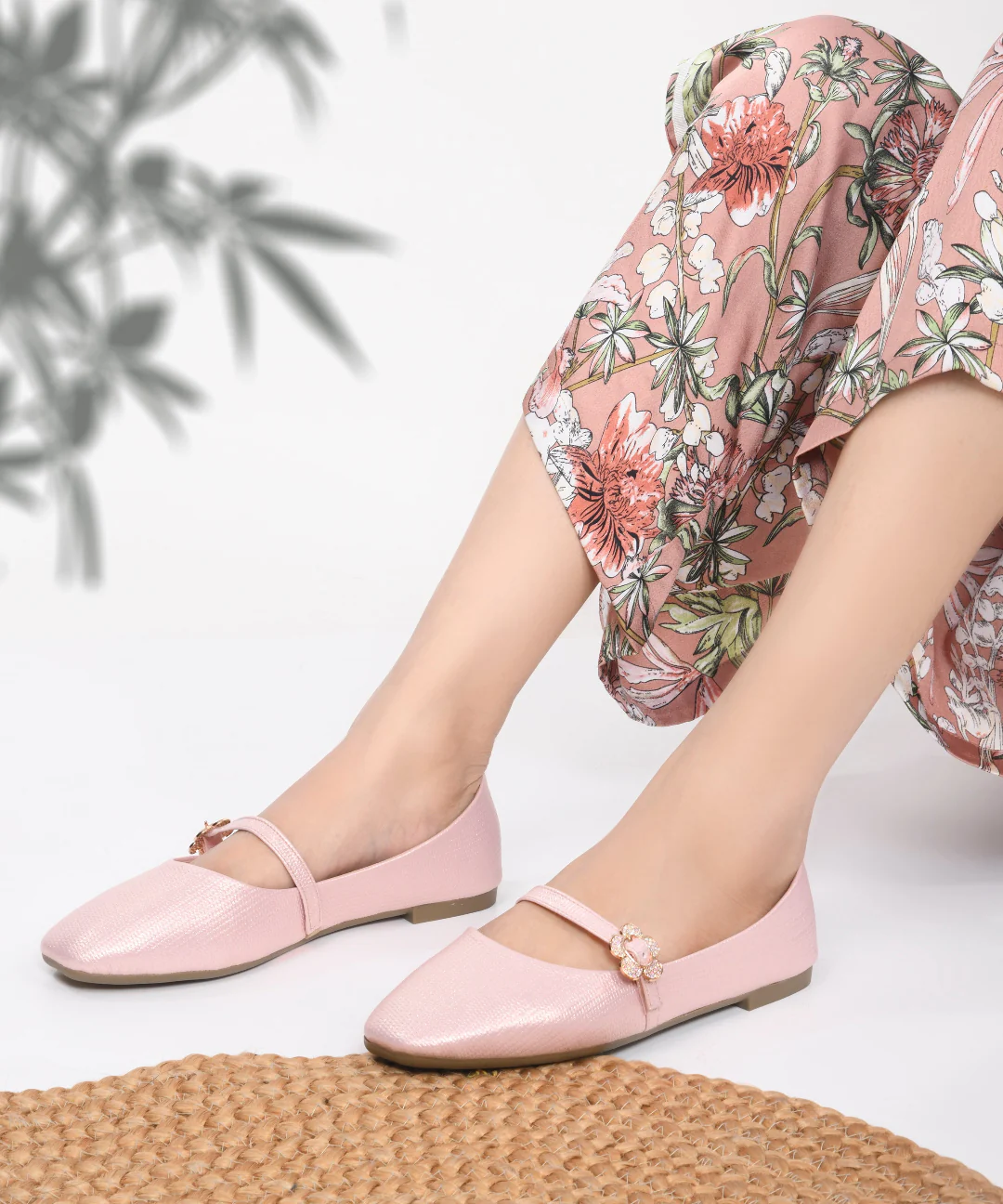 Textured Loafers with Flower Buckle Detail - Image 15