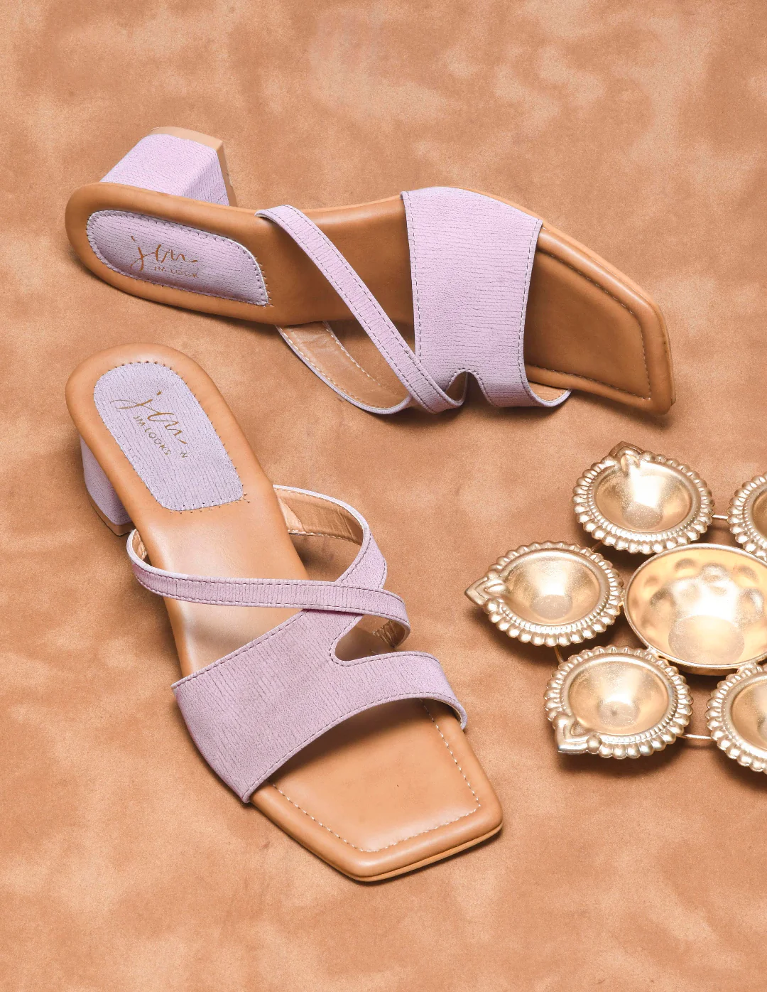 Jm Looks Dual Strap Block Heel Slides - Image 7