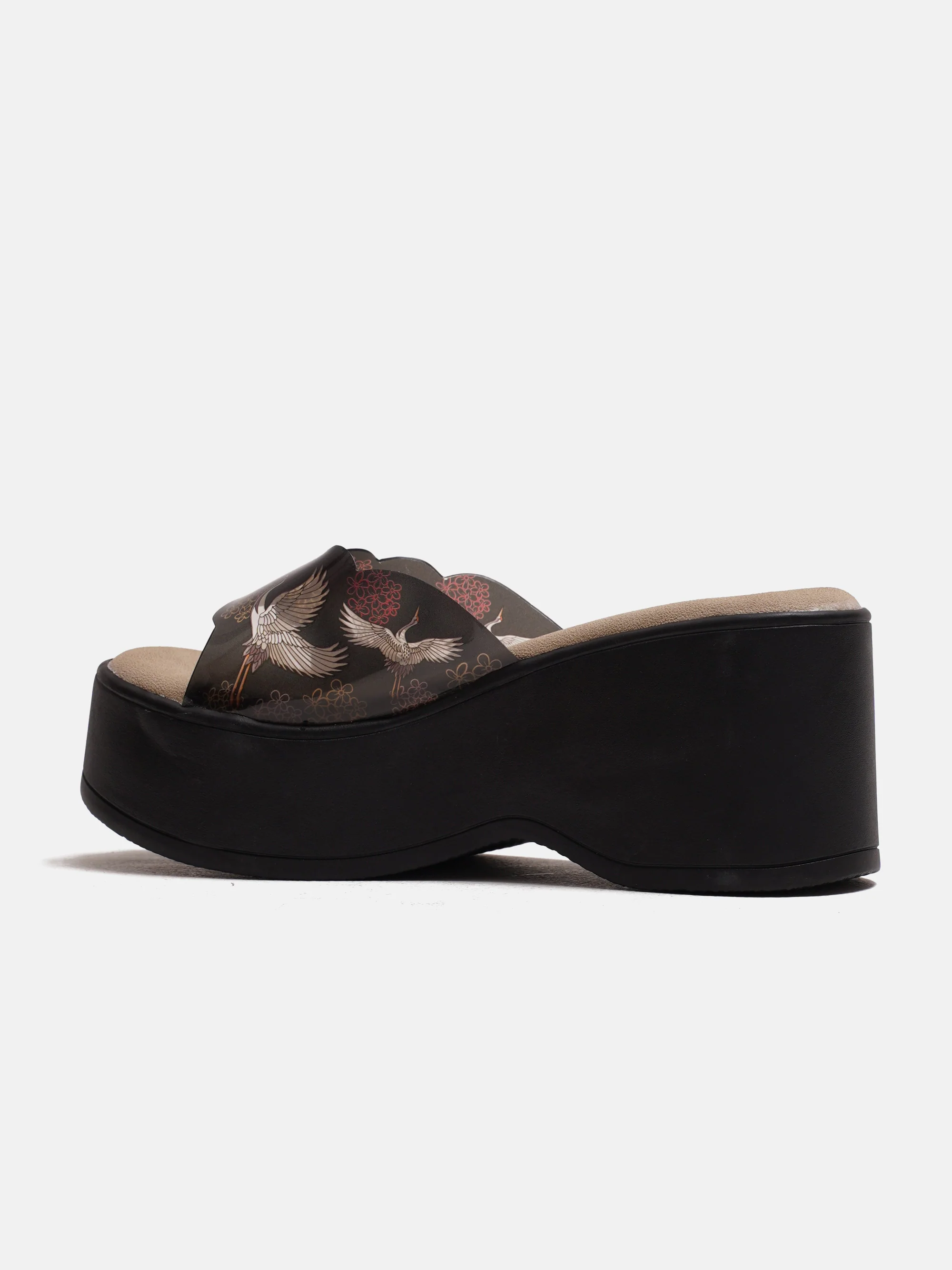 Transparent Strap Platform Wedge Slides - Image 17