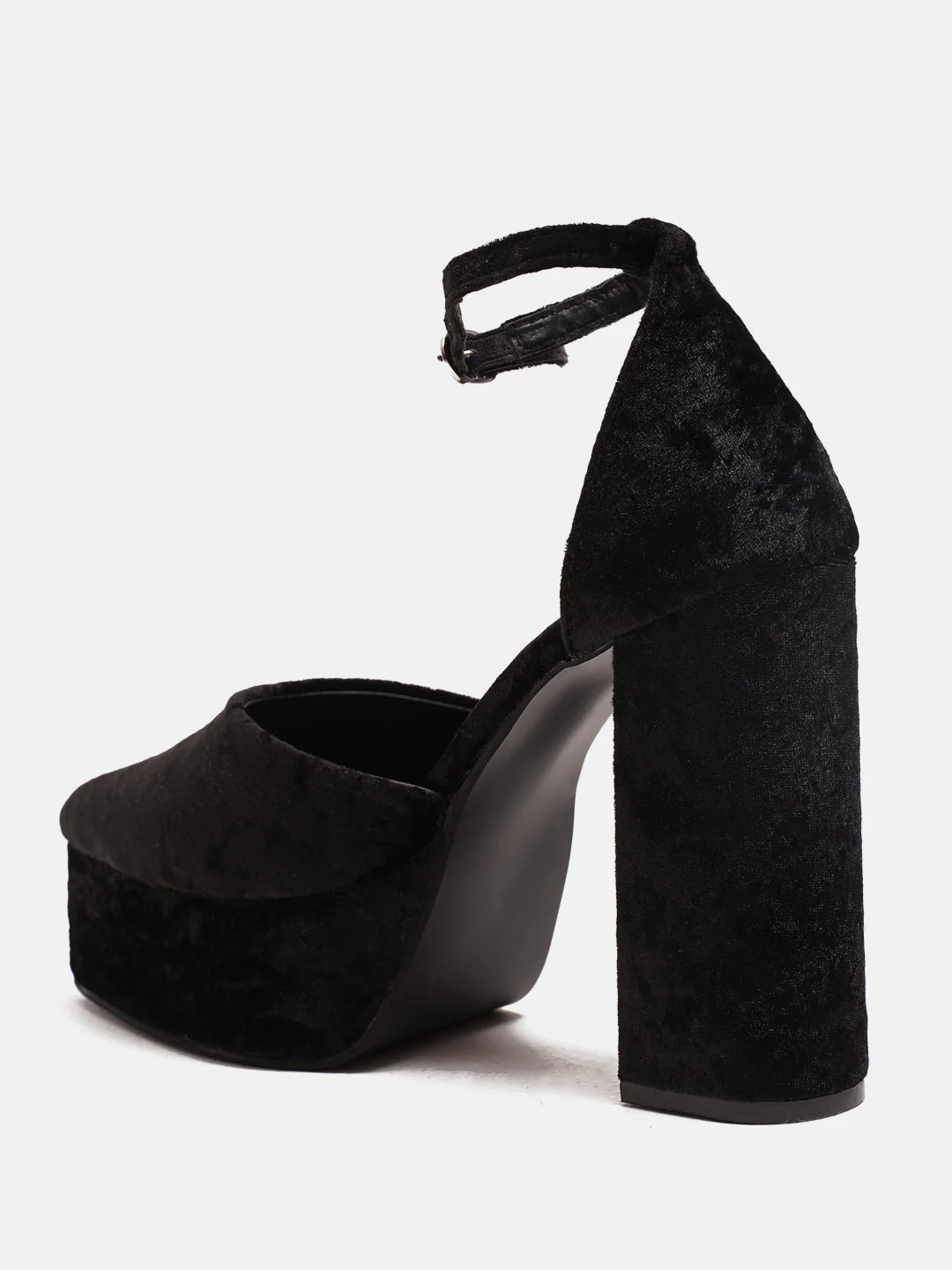 Velvet Platform Block Heels - Image 2